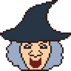 Fototapeta premium vector pixel art witch head