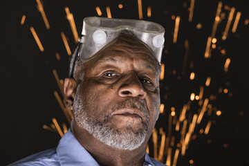 Portrait of a black steel worker