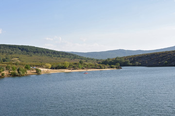 Beach of Valparaiso Dam, Cional, Zamora province, Spain