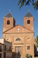 Fototapeta na wymiar El Salvador church in Villanueva del Campo, Tierra de Campos Region, Zamora province, Castilla y Leon, Spain