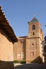 El Salvador church in Villanueva del Campo, Tierra de Campos Region, Zamora province, Castilla y Leon, Spain