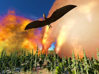 Dinosaur doomsday 3d rendering © satori