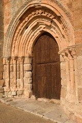 Fototapeta na wymiar door of Santa Maria la Real church, Sasamon, Spain