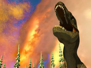 Dinosaur doomsday 3d rendering © satori