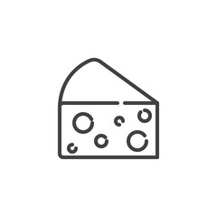 Cheese line icon, outline vector sign, linear style pictogram isolated on white. Symbol, logo illustration. Editable stroke