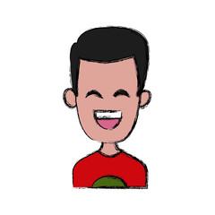 Man smiling with eyes closed icon vector illustration graphic design