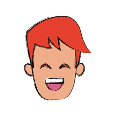 Man smiling with eyes closed icon vector illustration graphic design