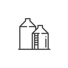 Silo line icon, outline vector sign, linear style pictogram isolated on white. Symbol, logo illustration. Editable stroke © alekseyvanin