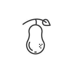 Pear line icon, outline vector sign, linear style pictogram isolated on white. Symbol, logo illustration. Editable stroke