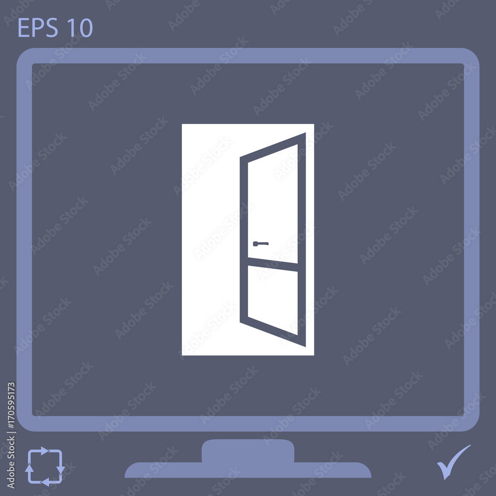 Wall mural open door vector icon