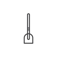 Shovel line icon, outline vector sign, linear style pictogram isolated on white. Symbol, logo illustration. Editable stroke