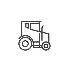 Tractor line icon, outline vector sign, linear style pictogram isolated on white. Symbol, logo illustration. Editable stroke