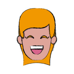 Woman smiling with eyes closed icon vector illustration graphic design