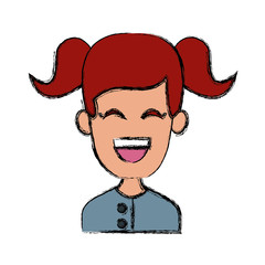 Woman smiling with eyes closed icon vector illustration graphic design