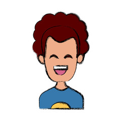 Man smiling with eyes closed icon vector illustration graphic design