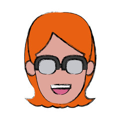 Woman with glasses icon vector illustration graphic design