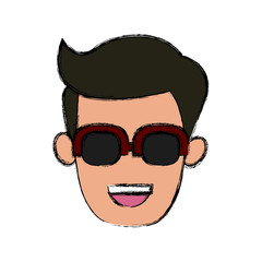 Man with glasses icon vector illustration graphic design