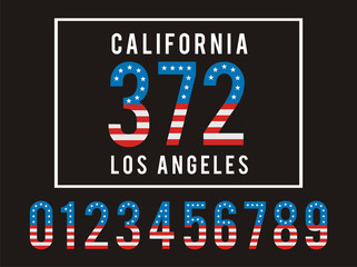 Set Numbers USA, California T shirt Graphic
