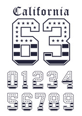 Set Number Flag USA, Vector Image