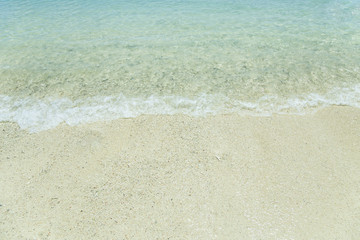 The beach is clean white sandy beach.