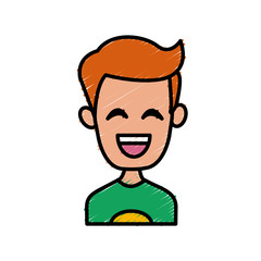 Man smiling with eyes closed icon vector illustration graphic design