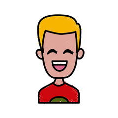 Man smiling with eyes closed icon vector illustration graphic design
