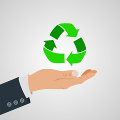 ECO Business Friendly Save Nature. Ecology design concept with Recycle symbol and flat icon. Vector illustration