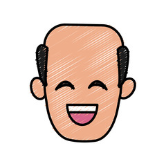 Man smiling with eyes closed icon vector illustration graphic design