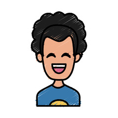 Man smiling with eyes closed icon vector illustration graphic design