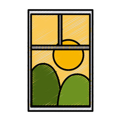 Cityscape window view icon vector illustration graphic design
