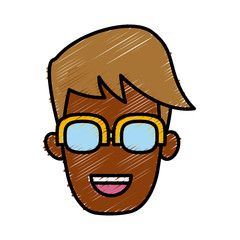 Man with glasses icon vector illustration graphic design