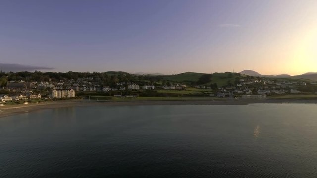 Stunning Welsh seaside town of Criccieth at sunrise.