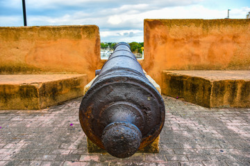 Santo Domingo, Dominican Republic. Cannon of defense located in the Royal House. Colonial zone.