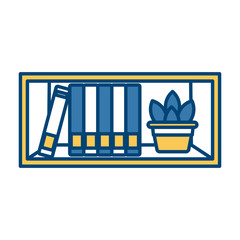 Shelf with books icon vector illustration graphic design