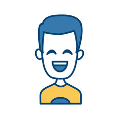 Man smiling with eyes closed icon vector illustration graphic design