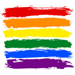 Brush Stroke Rainbow Flag LGBT Movement