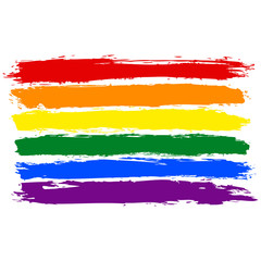 Brushstroke Rainbow Flag LGBT Movement