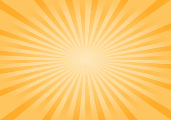 Abstract bright Yellow Orange rays background. Vector