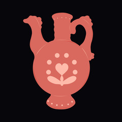 flower, heart, silhouette, graceful, bend, orange, drink