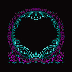 Round frame with ornate pattern