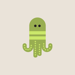 Octopus, vector cartoon illustration
