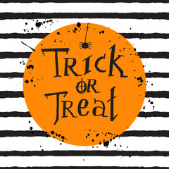 Halloween template with stripes and lettering © Diana Vyshniakova