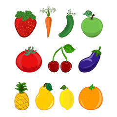 Vegetables, berries and fruits