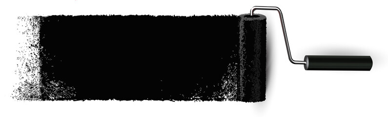 Banner Hintergrund - Anstrich mit Farbroller,Textur schwarz