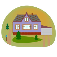 Fototapeta premium Beautiful house. Flat style modern buildings. Home. Country cottage. Vector illustration