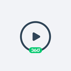 360 degrees video play icon