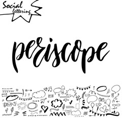 Lettering and symbols on Social media element. Modern calligraphy for blogs. Vector illustration