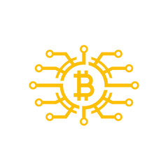 Bitcoin icon on white