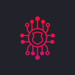 cyber security icon, protection and privacy concept