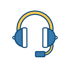 Music headphones device icon vector illustration graphic design